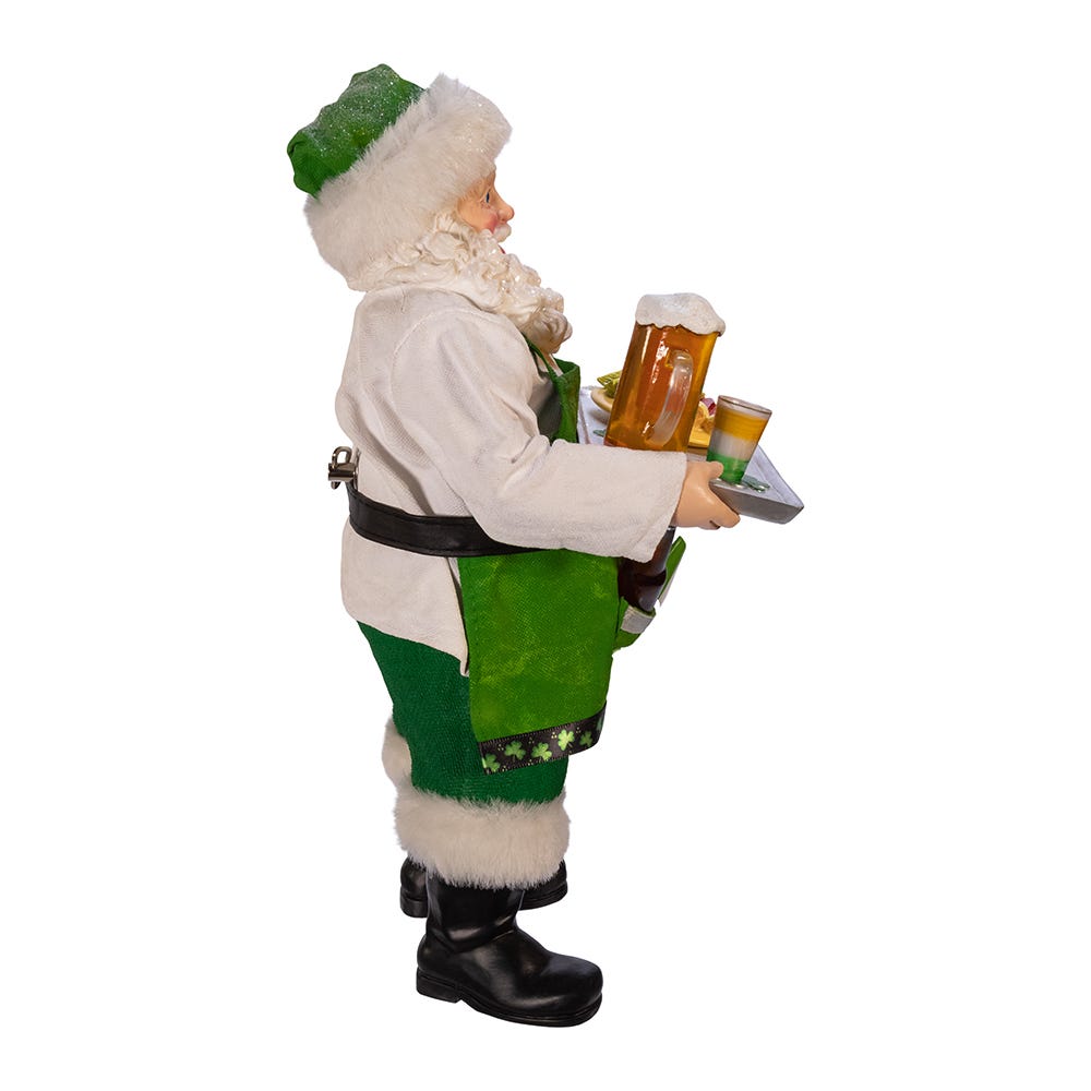 Kurt Adler 10.5-Inch Fabriché™ Musical Irish Chef Santa